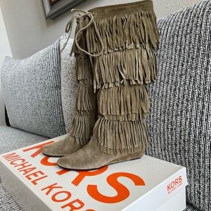 Michael Kors Size 6 Boots, Olive Suade